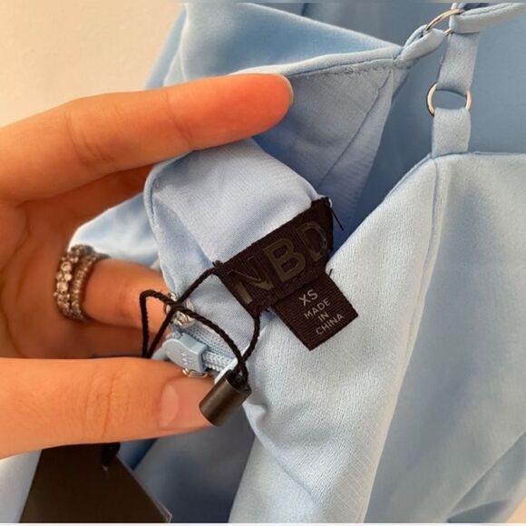 NWT NBD Venice Blvd Mini Dress in French Blue XS - Picture 5 of 7